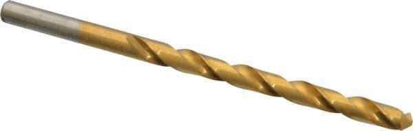 Chicago-Latrobe - #3 118° High Speed Steel Jobber Drill - TiN Finish, Right Hand Cut, Spiral Flute, Straight Shank, 3-3/4" OAL, Standard Point - Eagle Tool & Supply