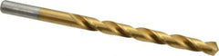 Chicago-Latrobe - Letter E (1/4) 118° High Speed Steel Jobber Drill - TiN Finish, Right Hand Cut, Spiral Flute, Straight Shank, 4" OAL, Standard Point - Eagle Tool & Supply