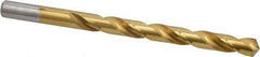 Chicago-Latrobe - 21/64" 118° High Speed Steel Jobber Drill - TiN Finish, Right Hand Cut, Spiral Flute, Straight Shank, 4-5/8" OAL, Standard Point - Eagle Tool & Supply