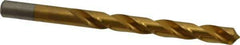 Chicago-Latrobe - 3/8" 118° High Speed Steel Jobber Drill - TiN Finish, Right Hand Cut, Spiral Flute, Straight Shank, 5" OAL, Standard Point - Eagle Tool & Supply
