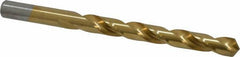 Chicago-Latrobe - 25/64" 118° High Speed Steel Jobber Drill - TiN Finish, Right Hand Cut, Spiral Flute, Straight Shank, 5-1/8" OAL, Standard Point - Eagle Tool & Supply