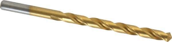 Chicago-Latrobe - Letter B 118° High Speed Steel Jobber Drill - TiN Finish, Right Hand Cut, Spiral Flute, Straight Shank, 4" OAL, Standard Point - Eagle Tool & Supply