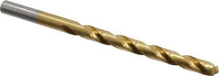 Chicago-Latrobe - Letter D 118° High Speed Steel Jobber Drill - TiN Finish, Right Hand Cut, Spiral Flute, Straight Shank, 4" OAL, Standard Point - Eagle Tool & Supply