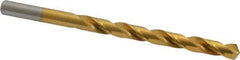 Chicago-Latrobe - Letter G 118° High Speed Steel Jobber Drill - TiN Finish, Right Hand Cut, Spiral Flute, Straight Shank, 4-1/8" OAL, Standard Point - Eagle Tool & Supply