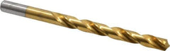Chicago-Latrobe - Letter O 118° High Speed Steel Jobber Drill - TiN Finish, Right Hand Cut, Spiral Flute, Straight Shank, 4-1/2" OAL, Standard Point - Eagle Tool & Supply