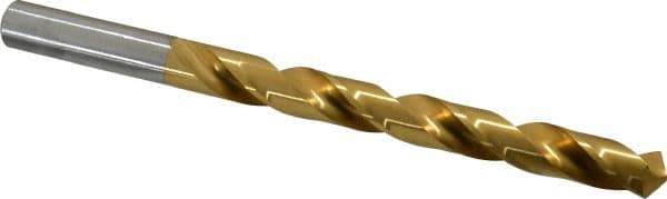 Chicago-Latrobe - Letter U 118° High Speed Steel Jobber Drill - TiN Finish, Right Hand Cut, Spiral Flute, Straight Shank, 5" OAL, Standard Point - Eagle Tool & Supply