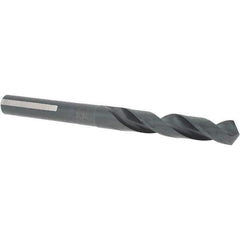 Cle-Line - 17/32" Drill, 118° Point, High Speed Steel Silver Deming & Reduced Shank Drill Bit - Oxide Finish, 6" OAL, Flats on Shank, 3-1/8" Flute Length, Right Hand Cut, Standard Point, Spiral Flute, Regular Spiral - Eagle Tool & Supply