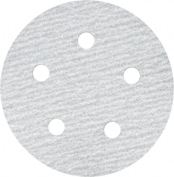 Made in USA - 5" Diam, 180 Grit, Silicon Carbide Hook & Loop Disc - Very Fine Grade, Coated, B Weight Paper Backing, - Eagle Tool & Supply