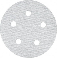 Made in USA - 5" Diam, 180 Grit, Silicon Carbide Hook & Loop Disc - Very Fine Grade, Coated, B Weight Paper Backing, - Eagle Tool & Supply