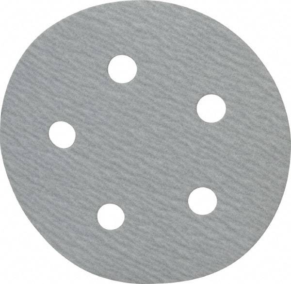 Made in USA - 5" Diam, 220 Grit, Silicon Carbide Hook & Loop Disc - Very Fine Grade, Coated, B Weight Paper Backing, - Eagle Tool & Supply