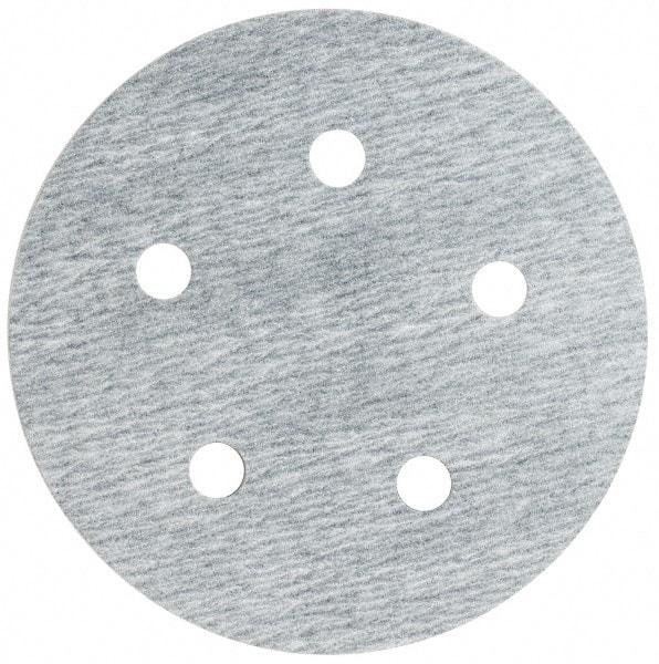 Made in USA - 5" Diam, 320 Grit, Silicon Carbide Hook & Loop Disc - Extra Fine Grade, Coated, B Weight Paper Backing, - Eagle Tool & Supply