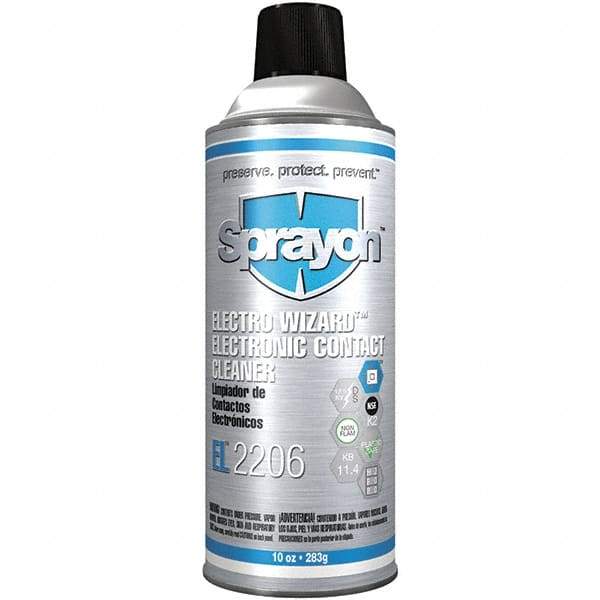 Sprayon - 10 Ounce Aerosol Electrical Grade Cleaner/Degreaser - 12,500 Volt Dielectric Strength, Flammable, Plastic Safe - Eagle Tool & Supply