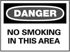 NMC - "Danger - No Smoking in This Area", 7" Long x 10" Wide, Rigid Plastic Safety Sign - Rectangle, 0.05" Thick, Use for Accident Prevention - Eagle Tool & Supply