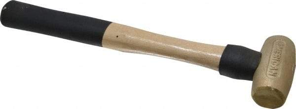 American Hammer - 1-1/2 Lb Head 1-3/8" Face Brass Head Hammer - 12" OAL, Wood Handle - Eagle Tool & Supply