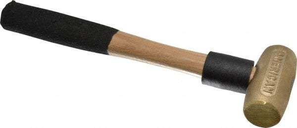 American Hammer - 1 Lb Head 1-1/8" Face Brass Head Hammer - 12" OAL, Wood Handle - Eagle Tool & Supply