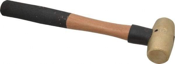 American Hammer - 2 Lb Head 1-3/8" Face Brass Head Hammer - 13" OAL, Wood Handle - Eagle Tool & Supply