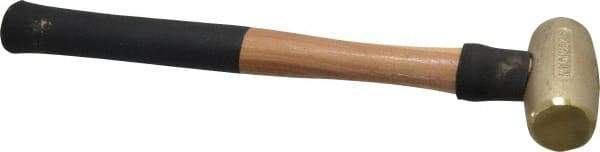 American Hammer - 3 Lb Head 1-1/2" Face Brass Head Hammer - 15" OAL, Wood Handle - Eagle Tool & Supply