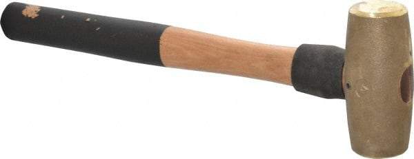 American Hammer - 4 Lb Head 1-5/8" Face Brass Head Hammer - 16" OAL, Wood Handle - Eagle Tool & Supply