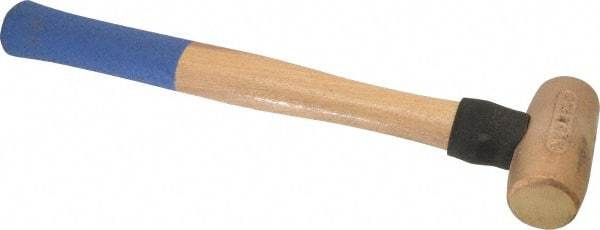 American Hammer - 3 Lb Head 1-1/2" Face Bronze Nonmarring Hammer - 15" OAL, Wood Handle - Eagle Tool & Supply