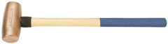 American Hammer - 10 Lb Nonsparking Copper Head Hammer - 26" OAL, 6-1/2" Head Length, 2" Face Diam, 26" Hickory Handle - Eagle Tool & Supply