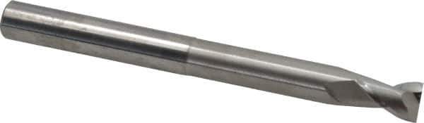 SGS - 3/8", 1/2" LOC, 3/8" Shank Diam, 4" OAL, 2 Flute, Solid Carbide Square End Mill - Single End, Uncoated, Spiral Flute, 35° Helix, Centercutting, Right Hand Cut, Right Hand Flute, Series 47E - Eagle Tool & Supply