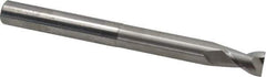 SGS - 3/8", 1/2" LOC, 3/8" Shank Diam, 4" OAL, 2 Flute, Solid Carbide Square End Mill - Single End, Uncoated, Spiral Flute, 35° Helix, Centercutting, Right Hand Cut, Right Hand Flute, Series 47E - Eagle Tool & Supply