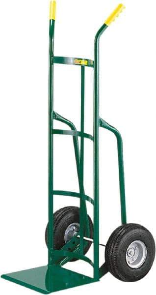 Little Giant - 800 Lb Capacity 49" OAH Hand Truck - 12 x 14" Base Plate, Dual Handle, Steel, Full Pneumatic Wheels - Eagle Tool & Supply