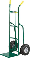 Little Giant - 800 Lb Capacity 49" OAH Hand Truck - 12 x 14" Base Plate, Dual Handle, Steel, Full Pneumatic Wheels - Eagle Tool & Supply