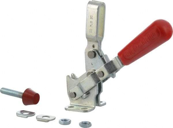 De-Sta-Co - 375 Lb Holding Capacity, Vertical Handle, Manual Hold Down Toggle Clamp - 57° Handle Movement, 99° Bar Opening, U-Bar, Flanged Base, Carbon Steel - Eagle Tool & Supply