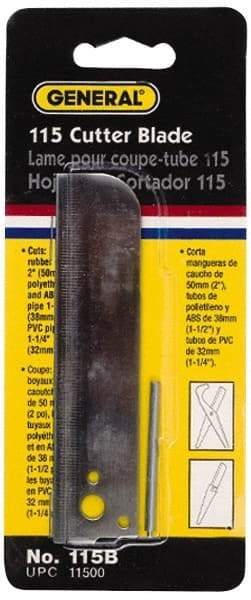 General - Cutter Replacement Cutting Blade - Use with General Tool 115, Cuts PVC, ABS and PE tubing - Eagle Tool & Supply
