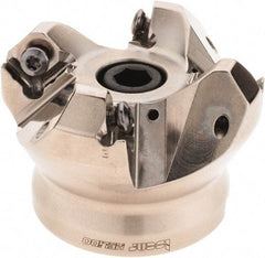 Iscar - 2" Cut Diam, 3/4" Arbor Hole, 0.138" Max Depth of Cut, 45° Indexable Chamfer & Angle Face Mill - 4 Inserts, ONHU 0505\xB6OXMT 0507\xB6S845 SN.U 1305 Insert, Right Hand Cut, 4 Flutes, Series Helido - Eagle Tool & Supply