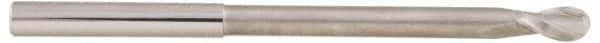 Accupro - 5/16" Diam, 5/8" LOC, 2 Flute Solid Carbide Ball End Mill - Uncoated, Single End, 4" OAL, 5/16" Shank Diam, Spiral Flute - Eagle Tool & Supply