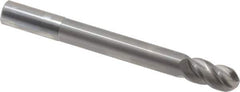 Accupro - 5/8" Diam, 1-1/4" LOC, 4 Flute Solid Carbide Ball End Mill - Uncoated, Single End, 6" OAL, 5/8" Shank Diam, Spiral Flute - Eagle Tool & Supply