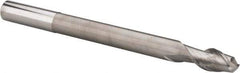 Accupro - 1/2" Diam, 1" LOC, 2 Flute Solid Carbide Ball End Mill - Uncoated, Single End, 6" OAL, 1/2" Shank Diam, Spiral Flute - Eagle Tool & Supply