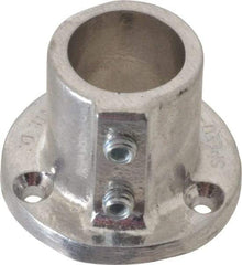 Hollaender - 1" Pipe, Base Flange, Aluminum Alloy Flange Pipe Rail Fitting - Bright Finish - Eagle Tool & Supply