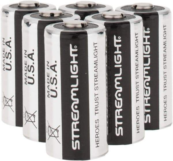 Streamlight - Size CR123A, Lithium, 6 Pack, Standard Battery - 3 Volts - Eagle Tool & Supply