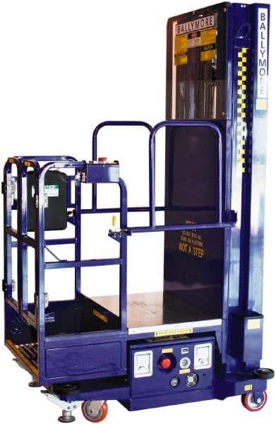 Ballymore - 650 Lb Capacity, 186" Lift Height, Battery Operated Power Stocker Lift - 186" Lift Height, Battery Operated - Eagle Tool & Supply
