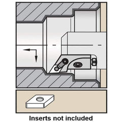 Kennametal - Series Kenloc, Right Hand, MDJN Toolholder Compatibility, DN.. Insert Compatibility, Indexable Turning Cartridge - Pin & Clamp Holding Method, 63mm OAL x 18mm OAW x 22.25mm OAH - Eagle Tool & Supply