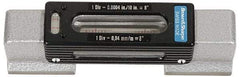 TESA Brown & Sharpe - 6" Long, 0.0004" Graduation Sensitivity per 10", 2 Vials, Master Precision Level - 0.2" Base Flatness, 1.4" Wide - Eagle Tool & Supply