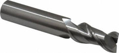 Kennametal - 1/2", 1" LOC, 1/2" Shank Diam, 3" OAL, 2 Flute, Solid Carbide Square End Mill - Single End, Uncoated, Spiral Flute, 45° Helix, Centercutting, Right Hand Cut, Right Hand Flute, Series AADF - Eagle Tool & Supply