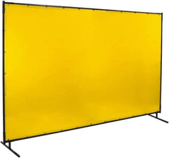 Steiner - 10 Ft. Wide x 6 Ft. High x 3/4 Inch Thick, 14 mil Thick Transparent Vinyl Portable Welding Screen Kit - Yellow - Eagle Tool & Supply