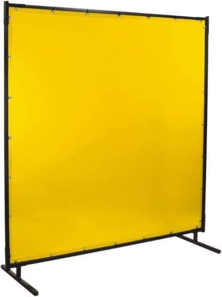 Steiner - 8 Ft. Wide x 6 Ft. High x 1 Inch Thick, 14 mil Thick Transparent Vinyl Portable Welding Screen Kit - Yellow - Eagle Tool & Supply