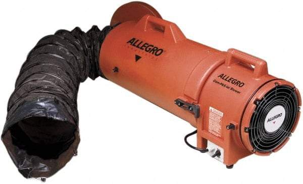 Allegro - 900 CFM, Electrical AC Axial Blower Kit - 8 Inch Inlet/Outlet, 0.33 HP, 115 Max Voltage Rating, Explosion Proof - Eagle Tool & Supply