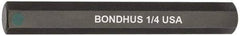 Bondhus - 1/4" Hex Drive Bit - 2" OAL - Eagle Tool & Supply