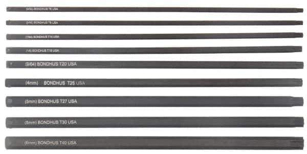 Bondhus - 9 Piece Hex Drive Bit Set - Star Point - Eagle Tool & Supply