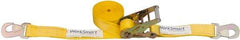 Value Collection - 27' Long x 2" Wide, 3,300 Lb Basket Capacity, 1,600 Lb Vertical Capacity, 1 Ply, Polyester Web Sling - Yellow - Eagle Tool & Supply