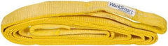 Value Collection - 20' Long x 3" Wide, 27,000 Lb Basket Capacity, 1 Ply, Polyester Web Sling - Yellow - Eagle Tool & Supply