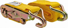 Value Collection - 15' Long x 2" Wide, 1,650 Lb Basket Capacity, 1 Ply, Polyester Web Sling - Yellow - Eagle Tool & Supply