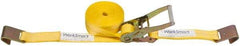 Value Collection - 27' Long x 2" Wide, 3,300 Lb Basket Capacity, 3,300 Lb Vertical Capacity, 1 Ply, Polyester Web Sling - Yellow - Eagle Tool & Supply