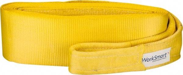 Value Collection - 30' Long x 6" Wide, 55,000 Lb Basket Capacity, 1 Ply, Polyester Web Sling - Yellow - Eagle Tool & Supply